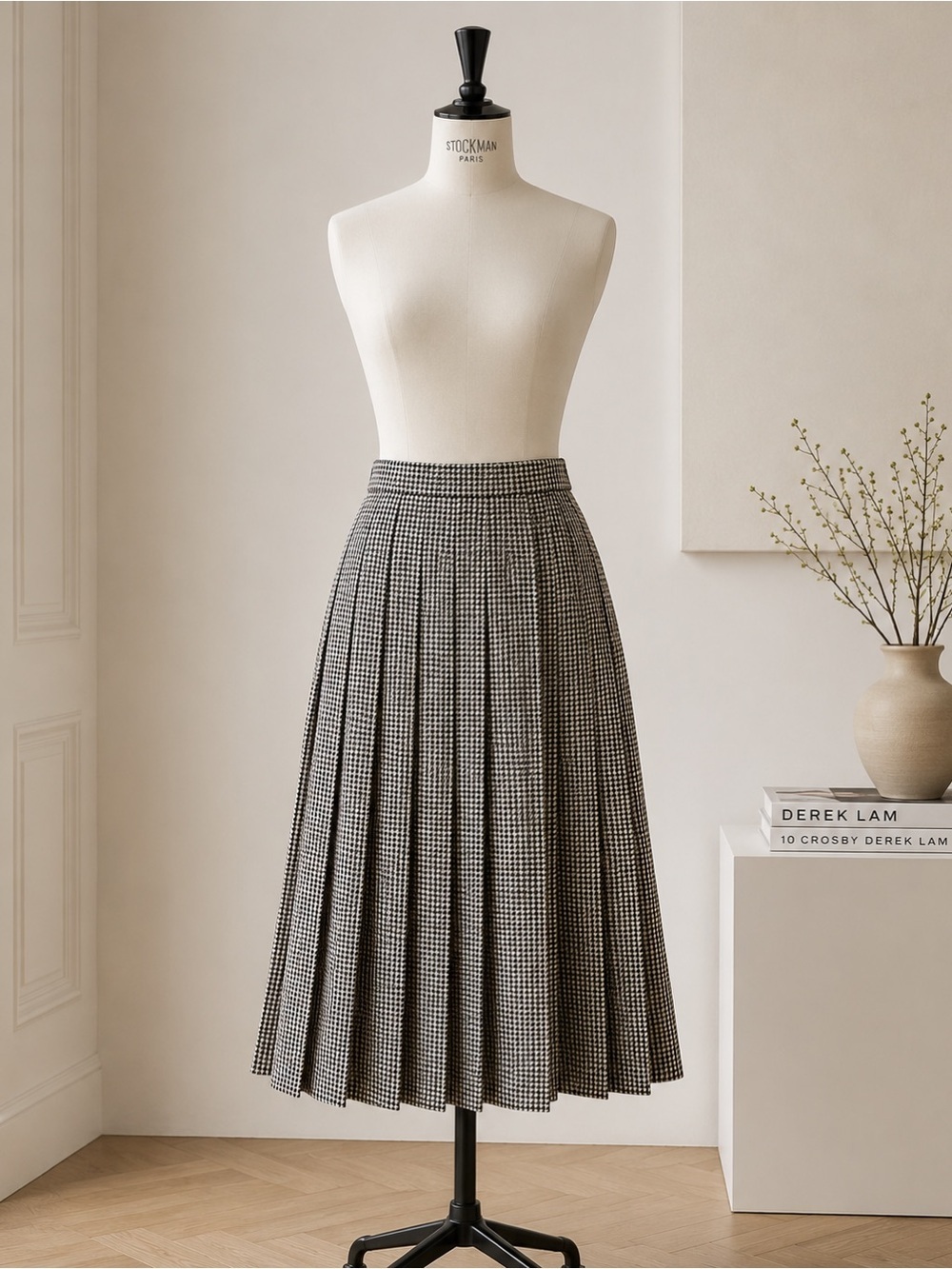 Vintage J. Tiktiner wool pleated skirt